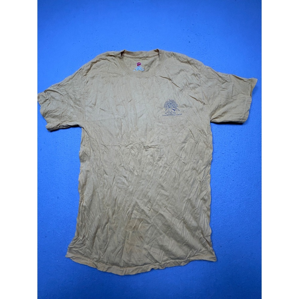 Hanes T Shirt 100% Cotton Yellow UCI Social Sciences M Mens